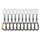 M60APS 12 / DJINN STEEL AXESS Pack of 10 quickdraws with DJINN STEEL carabiners and quick links PETZL