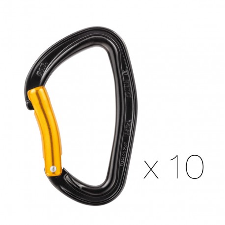 M60APS B / Pack of 10 DJINN STEEL Pack of ten carabiners for climbing gyms or for working routes PETZL