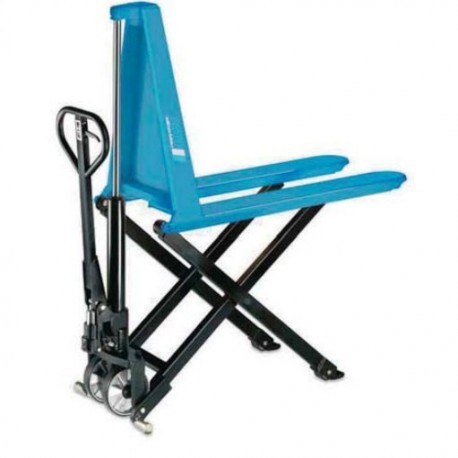 HU  HS 10A Scissor pallet truck with manual-hydraulic lift  PFAFF silberblau